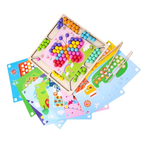 JOINPAYA 1 Satz Perlenspielzeug Spielzeug zählen und sortieren Clip-Perlen-Puzzle Kinder holzspielzeug Toys interessantes denkendes Spielzeug Denkspielperle hölzern Colorful von JOINPAYA