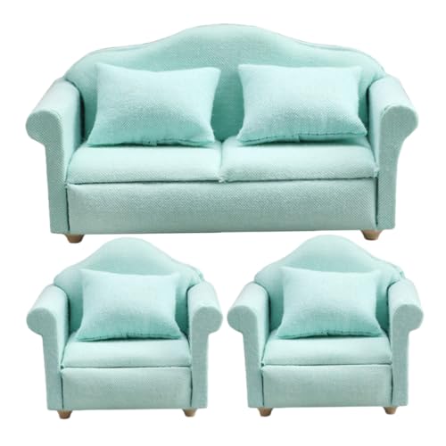 JOINPAYA 1 Satz Puppenhaussofa Heimdekoration Entzückendes Sofa Grünes Miniatur-puppendekor Grünes Sofa Mini-sofamöbel Sofafoto Mini-puppenhaus Minipuppe Green Stoff von JOINPAYA