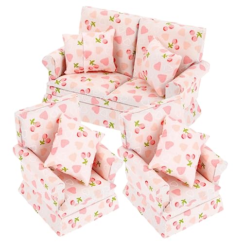 JOINPAYA 1 Satz Puppenstubensofa Miniatur-sofastuhl Miniatur-einzelsofa Puppenhaus-Sofa-Couch Miniaturmöbel Puppenhaus Sofa Stuhl Puppenhaus Mini-doppelsofa Couch Miniatur-Sessel Holz von JOINPAYA