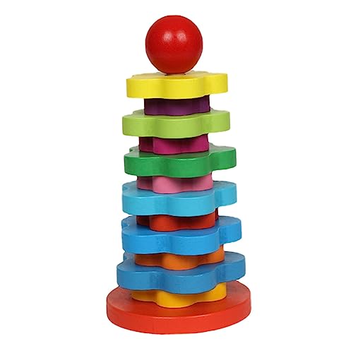 JOINPAYA 1 Satz Regenbogenturm Kinderspielzeug Regenbogen Stapelringe interaktive Spiele interaktives Spielzeug Toys Kinder stapeln Spielzeug Regenbogensäule Spielzeug hölzern von JOINPAYA