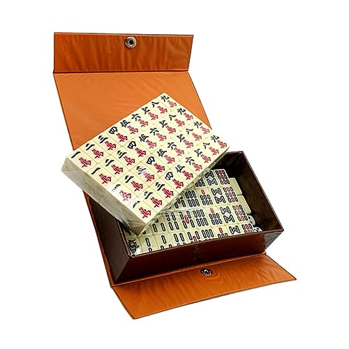 JOINPAYA 1 Satz Reise Freizeit Mahjong japanische spielzeuge Mahjongg Miniaturbausatz Reisezubehör Mini-Mahjong Tragbares Mahjong-Set tragbares Mahjong-Spiel Mahjong-Kit mit Würfeln Acryl von JOINPAYA