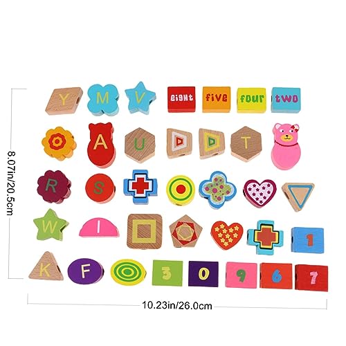 JOINPAYA 1 Satz Saite Perlenspielzeug Kinderspielzeug Kinder Spielset Alphabet-Spielzeug Kleinkindspielzeug Baustein Perlen Lernspielzeug Babyperlen Spielzeug Hölzern von JOINPAYA