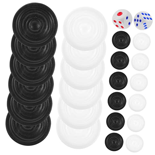 JOINPAYA 1 Satz Schachfiguren Backgammon-zubehör Turnier Backgammon-spielsteine Backgammon-würfel Reise-Backgammon Jumbo Einzigartig Multi Münzen Kunststoff-Checker Plastik von JOINPAYA