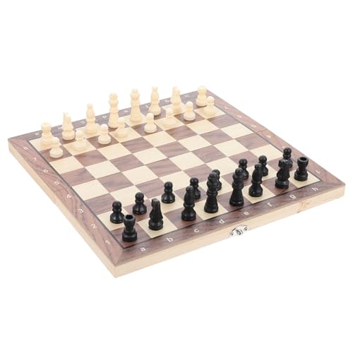 JOINPAYA Schachspiel Aus Holz 1 Satz Schachset Schachtisch Dame Brettspiel Würfelspiele Kinderspiele Schachbrett Holz Schach Faltbares Schach Faltschach Aus Holz Pädagogisches Schach Hölzern von JOINPAYA