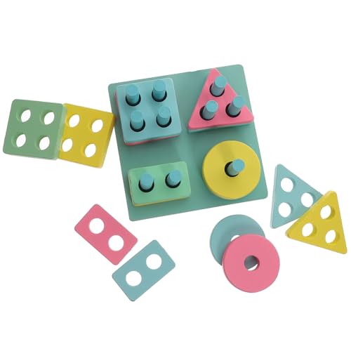 JOINPAYA 1 Satz Shape-Matching-Spalte Puzzle rätselbuch Educational Toys spielsachen geduldspiele Holzbaustein kognitive Spielsachen hölzern Colorful von JOINPAYA