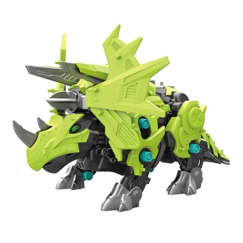 JOINPAYA 1 Satz Simulation Triceratops Mechanische Dinosaurier-Ornamente Mechanische Dinosaurier-bausteine Tyrannosaurus-Modelle Kreativer Zusammengebauter Dinosaurier Green Abs von JOINPAYA