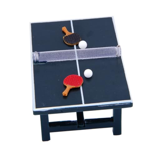 JOINPAYA 1 Satz Simulierter Tischtennistisch Modell Mini-schmucktisch Kreativer Simulationstisch Mini-Tischtennis Mini-sportgeräte Miniatur-Tischtennis Tischtennistisch Holz von JOINPAYA