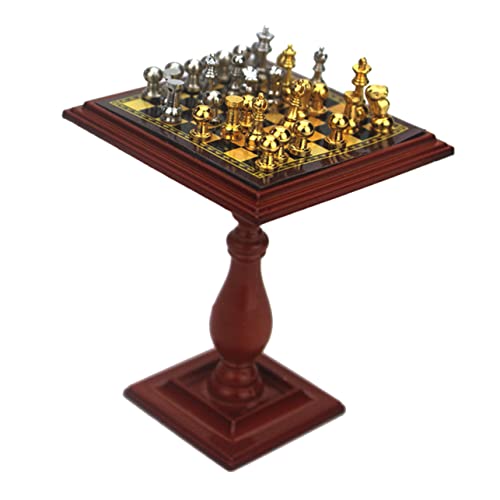 JOINPAYA 1 Satz Simuliertes Schach Miniatures tischdeko esstisch Tischdekoration Schachbrett-Ornament Puppenhausbedarf Reise dekor Simulation Schachbrett Mini-Hausdekoration hölzern Brown von JOINPAYA