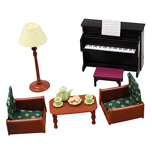 JOINPAYA 1 Satz Sofa Klavier Teese rvice Stehlampe Miniatur-Musikinstrument Möbelzubehör Miniature House miniaturhaus interessante Mini-Hausdekoration Mini -Hausdekorationen Plastik von JOINPAYA