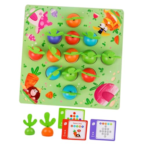 JOINPAYA 1 Satz Speicherkarten-Spielzeug Gemüse-Memory-Spiel Puzzle-Spielzeug Kinder Puzzle rätselbuch Kinder Gedächtnisspiel für Kleinkinder Karottenerntespiel Holzspielzeug hölzern Green von JOINPAYA