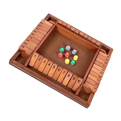 JOINPAYA 1 Satz Spiel Mit Flop-Zahlen Würfel Für Kinder Tabletop-brettspiel Pub-brettspiel Trinkparty-spielspielzeug Spiel Zum Erlernen Der Ergänzung Zahlenspielzeug Tragbar Holz Coffee von JOINPAYA