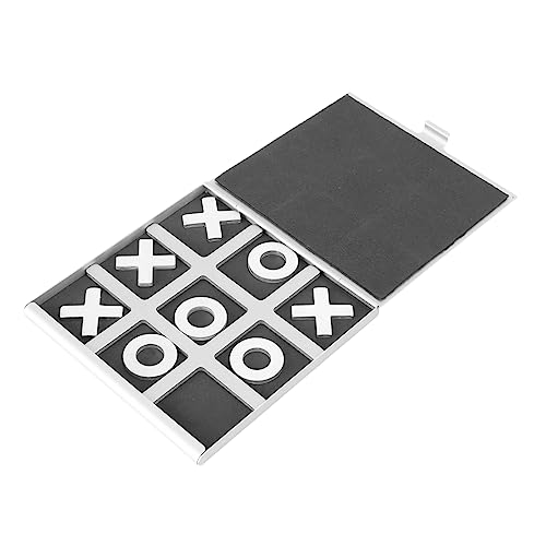 JOINPAYA 1 Satz Spiel Schach Xo Schach Nullen Und Kreuze Spiel Strategie-brettspiel Kinderspielzeug Pädagogisches Bildungsspielzeug Schachbrettspiel Black Aluminium von JOINPAYA