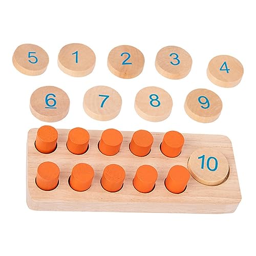 JOINPAYA 1 Satz Spielzeug Zählen Steckbrett Spielzeug Manipulationen Für Die Vorschule Puzzles Für Kinder Kinderrätsel Montessori-Spielzeug Für 3-jährige Kleinkind-Puzzle Orange Hölzern von JOINPAYA