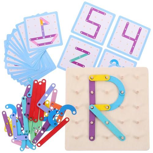 JOINPAYA 1 Satz Stecktafel Mit Zahlen Und Buchstaben Alphabet-Puzzle- Puzzle in Babyform Rätsel Stielspielzeug Für Kleinkinder Stapeln Geobrett Aus Holz Lehrtafel Papier von JOINPAYA