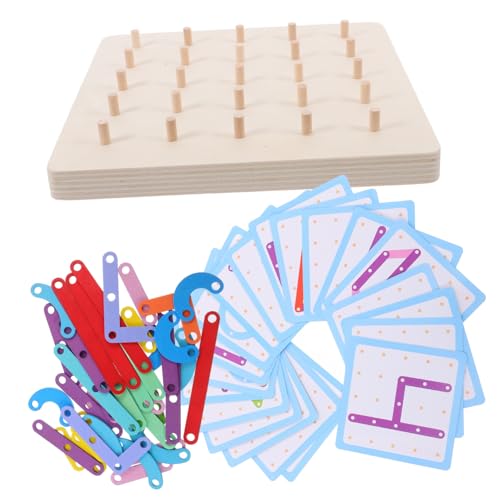 JOINPAYA Holz-geoboard-Puzzle Für Jungen Und Mädchen Pädagogisches Spielzeug Lustiges Lernspielzeug Geometrisches Form-/Zahlen-Matching-Spiel von JOINPAYA