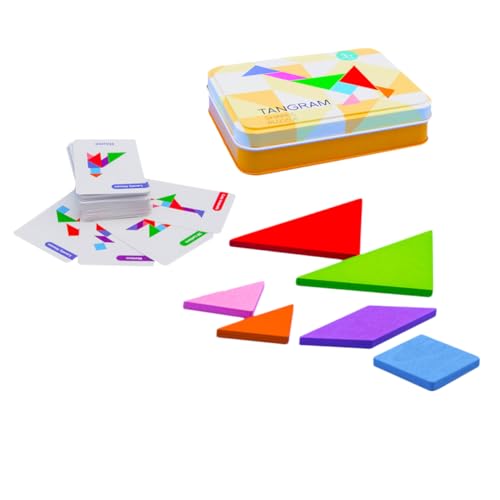 JOINPAYA Tangram-Spielzeug Für Kinder Pädagogisches Holzpuzzle Kinderspielzeugwürfel Entwicklung Der Denkfähigkeiten Aufbewahrungsbox Für Kinder von JOINPAYA