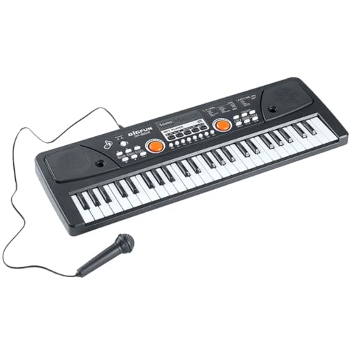 JOINPAYA 1 Satz Tastatur mit 49 Tasten Instrument Klaviatur elektronisch Schlüssel Piano kinderklavier Keyboard Klavier mit elektrischem Keyboard Musikspielzeug Plastik Black von JOINPAYA