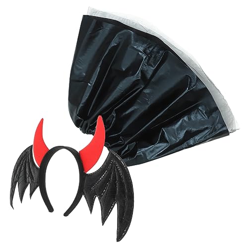 JOINPAYA 1 Satz Teufelsrock-Anzug Halloween-Kostüm-Rock-Stirnbänder Kapuzenumhang Halloween Kopfschmuck Halloween Kopfbedeckung Halloween-Requisite Cosplay-Stirnband für Halloween Plastik von JOINPAYA