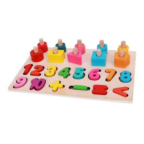 JOINPAYA 1 Satz Vorschulspielzeug Puzzle Lernspielzeug Für Kinder Kleinkindspielzeug Spielzeug Zum Erkennen Von Zahlen Holzspielzeug Kleinkind Rätsel Farben-lernspielzeug Colorful Hölzern von JOINPAYA