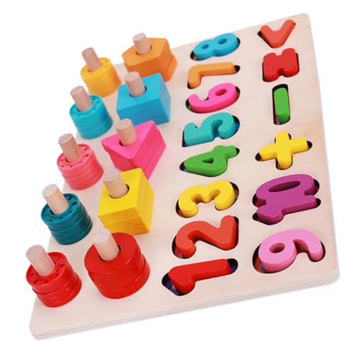 JOINPAYA 1 Satz Vorschulspielzeug Puzzle Zahlenlernspielzeug Sortierspielzeug Aus Holz Holzspielzeug Geometrisches Erkenntnisspielzeug Für Kleinkinder, Jungen Colorful Hölzern von JOINPAYA