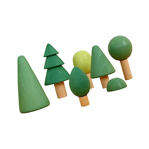 JOINPAYA 1 Satz Waldbausteine ​​Spielzeug Stapelspielzeug Kleine Weihnachtsbäume Geometrie Bausteine Mini-Baum Kinderpuzzle Dorfbäume Miniaturbäume Zum Basteln Tischbäume Lernspielzeug Holz von JOINPAYA