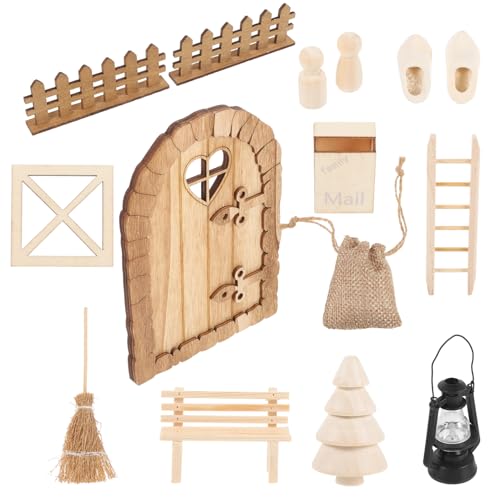 JOINPAYA 1 Satz Weihnachts-Mini-Ornamente Dekorationen Puppe Heimwerken winziges DIY Miniaturhaus Weihnachtliche Miniaturdekoration Mini-Hausmodell Minifiguren für Weihnachten hölzern von JOINPAYA