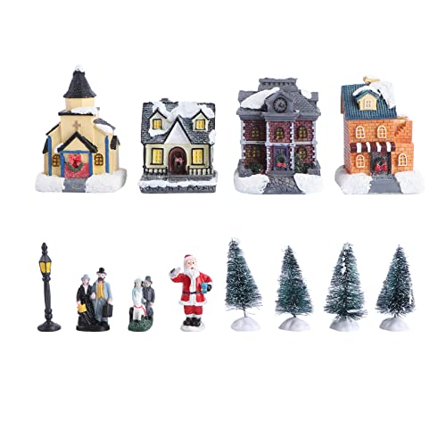 JOINPAYA 1 Satz Weihnachtsdekoration Weihnachtsschmuck Miniaturhaus Weihnachten Miniaturen Winzig Fenster Ornamente Dekorationen Lebkuchen Heimwerken Baum Bausatz Einstellbar Colorful Harz von JOINPAYA