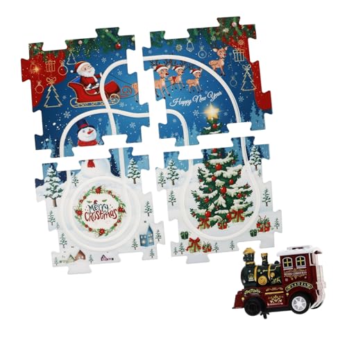 JOINPAYA 1 Satz Weihnachtsgleiszug spielzeugeisenbahn Motorisierte Spielzeugbahn Holzeisenbahn Klassisches Puzzle-Bahnstrecke Puzzle-Track DIY-Autospuren Plastik von JOINPAYA