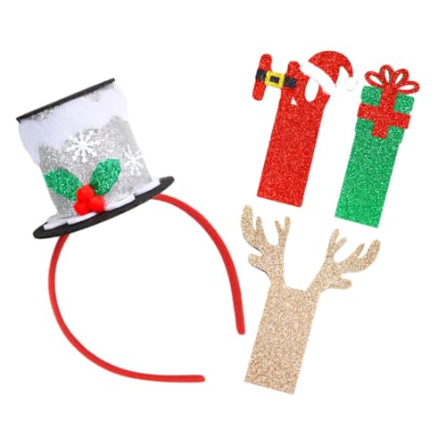 JOINPAYA 1 Satz Weihnachtsmütze Stirnband Haarband Für Die Weihnachtsfeier Weihnachtsdekoration Haarschmuck Für Weihnachtsfeiern Weihnachts-zylinder-stirnband Urlaub Kopfbedeckung Vlies von JOINPAYA