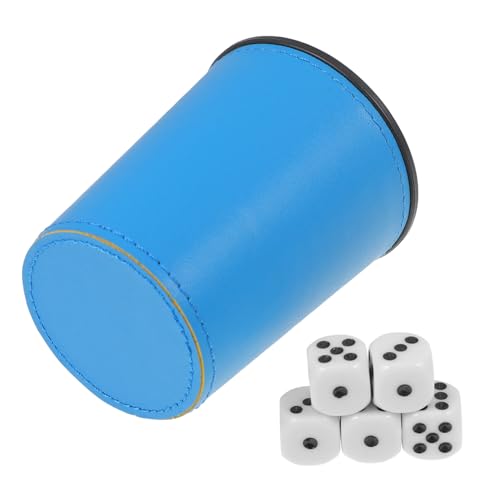 JOINPAYA 1 Satz Würfelbrettspiel spielwürfel partyspiele Unterhaltungsspiel Würfelschüttler Transportbecher für Würfel Würfelbecher für Rollenspiele praktischer Würfelbecher PU、ABS Blue von JOINPAYA