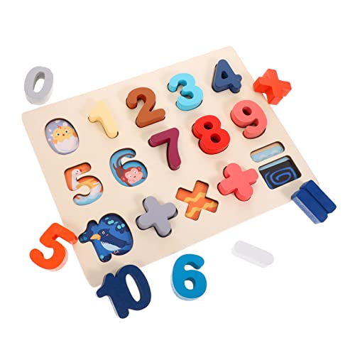 JOINPAYA 1 Satz Zahlenpuzzle- Puzzle rätselbuch Kinderlogikspiel Shapes Puzzle Säuglinge Lernspielzeug für Kleinkinder Zahlenspielzeug aus Holz hölzern von JOINPAYA