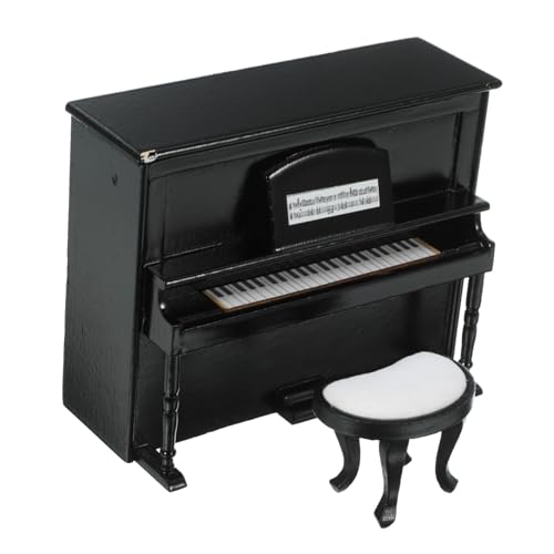 JOINPAYA 1 Satz bastelzeug essstühle verkleidung puppenstubenmöbel Perfekte Dekoration Details swor Klavier vorgeben Miniatur-Zubehör Mini-Piano-Modell Miniklavier für Puppe Holz Black von JOINPAYA