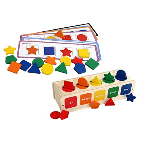 JOINPAYA 1 Satz formsortierbox holzspielzeug Toys für die Wahrnehmungsfähigkeit pädagogischer Formensortierer Sinnesblöcke aus Holz hölzern Colorful von JOINPAYA