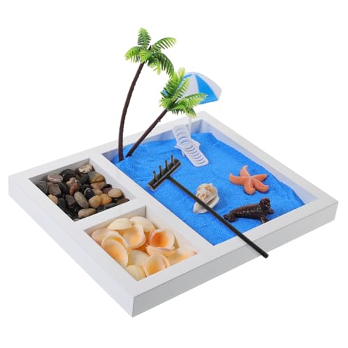 JOINPAYA Japanischer Zen Sandstrand Mini Landschaft Schreibtisch Dekoration Garten Box Meer für Zuhause Schmücken von JOINPAYA