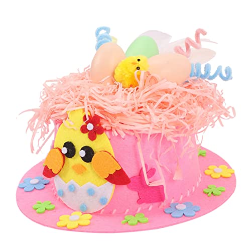 JOINPAYA 1 Satz ostern DIY hut Ostern Kopfbedeckungsmaterial Zubehör für Ostermützen selber machen geldgeschenke ostern ostegeschenke Ostermütze selber machen -Accessoire Vlies Rosa von JOINPAYA