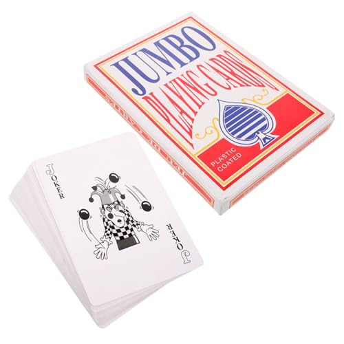 JOINPAYA 1 Satz übergroße Spielkarten Brettspiel-Poker riesige Spielkarten Jumbo-Poker extra große Spielkarten pokerkarten kartenhalter Spielkarten Kartenspiele tragbare Karten Papier von JOINPAYA