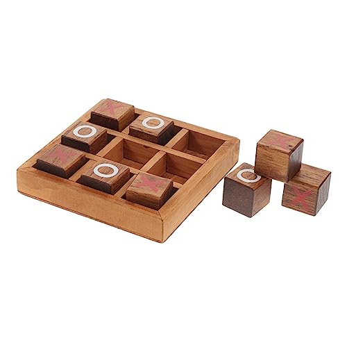 JOINPAYA 1 Satz xo Schach Kinderspielzeug Puzzlespiel Rätsel Mini interaktives holzspielzeug Schachbrett Kleinkind interaktives Schach Brettspiele aus Holz Coffee von JOINPAYA