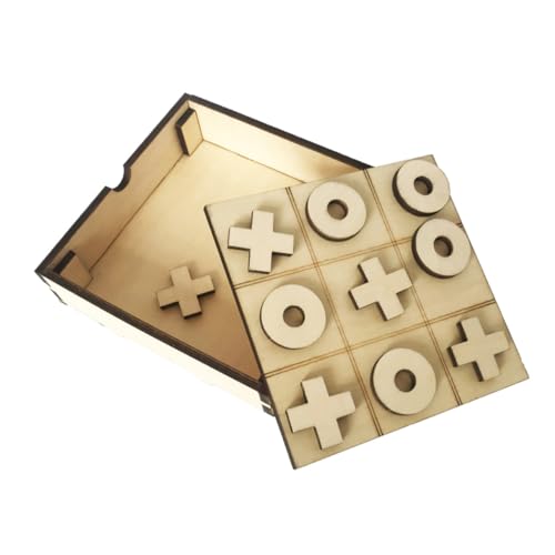 JOINPAYA 1 Satz xo Schach Puzzle rätselbuch Brettspiel für Anfänger wohnungsdeko wohnungseinrichtung Klassische Brettspiele xo-Spiel hölzerne Zehe Zehenspiel Lindensperrholz von JOINPAYA