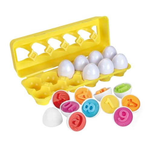 JOINPAYA 1 Schachtel Spielzeug Aus Eierkarton Pädagogisches Eierspielzeug Nummer Passende Eier Spielzeug Kinder Spielset Mathe-lernspielzeug Osterei-Spielzeug Plastik von JOINPAYA