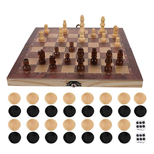 JOINPAYA 1 Set 3 1 Internationales Schach Bildungsspielzeug Bildung Bildungsschach Bildung Schachspielzeug Schachspielung Intelligenz Schach 3 In 1 Brett Schach Holz Schachspiel Holz Brown von JOINPAYA