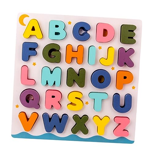 JOINPAYA 1 Set Alphabet Blöcke Puzzle Spielzeug Kinderspielzeug 3D Buchstaben Puzzles Für Steck Puzzles Zahlen Puzzles Für Lernspielzeug ABC Puzzle Brett Kinderspielzeug Aus Holz von JOINPAYA