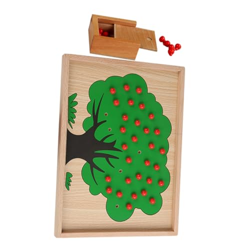 JOINPAYA 1 Set Apfelzählen Lehrspielzeug Für Kleinkinder Puzzles Matching Spiel DIY Baumzählen Äpfel Spiel Apfel Zahlen Matching Lernspielzeug Holz Grün von JOINPAYA