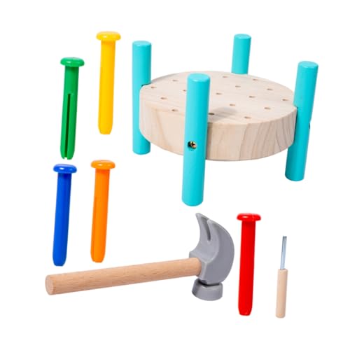 JOINPAYA 1 Set Schlagplattform Hammer Montessori Entwicklungs Für Vorschulkinder Pädagogisches Mit Nägeln Und Hammer Zum Pounding Und Lernen von JOINPAYA