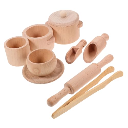 JOINPAYA 1 Set Holz Nachmittagstee Set Für Kleinkinder Teeparty Mit Miniatur Kuchen Zubehör Für Spielküche Und Puppenhaus Ideal Für Kreatives Rollenspiel Und Beschäftigung Im Flugzeug von JOINPAYA