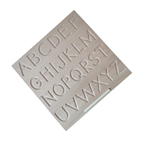 JOINPAYA Frühes Lernspielzeug Holzalphabet-rechtschreibtafel mit 26 Buchstaben für Jungen und Mädchen Frühes Lernspielzeug Wörter-lernspielzeug von JOINPAYA