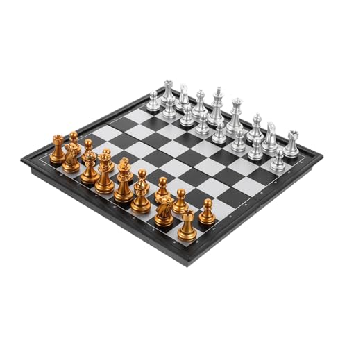 JOINPAYA 1 Set Internationales Schach Faltbares Schachbrett Indoor Reiseschach Tragbares Schach Reiseschachbrett Magnetschach Dame Magnetisches Schach Magnetische Dame Brettspiel von JOINPAYA