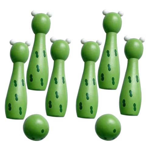 JOINPAYA 1 Set Kinder Bowlingspielzeug Familie Sportspiele Bowlingspiel Outdoor Bowlingspielzeug Spielen Sportballspiel Bowlingspiel Bowlingspielzeug Buche Grün von JOINPAYA