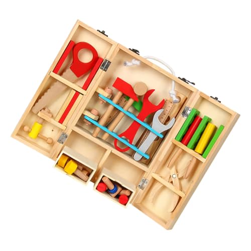 JOINPAYA 1 Set Kinder Werkzeugkasten Spielzeug Rollenspiel Spielzeug Holz Wartungswerkzeug Spielzeug Kinder Reparatur Werkzeug Spielzeug Technik Wartungsspielzeug Montage von JOINPAYA