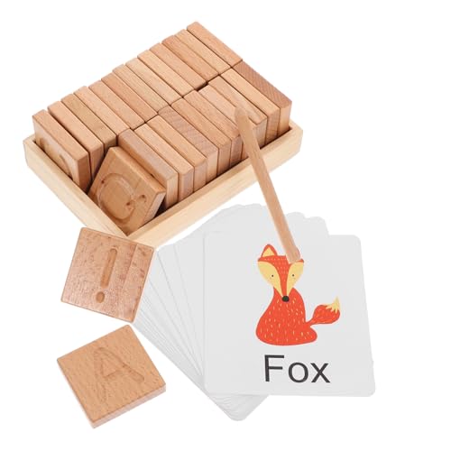 JOINPAYA 1 Set Letter Tracing Karten Kleinkind Rätsel Kid Rätsel Rätsel Bausteine ​​Für Kleinkinder Für Kleinkinder Rätsel Für Kleinkinder Alphabet Toys Wood Beige von JOINPAYA