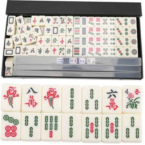 JOINPAYA 1 Set Mahjong Spiel Mahjong Mini Schachbrett Mikro Interessantes Mahjong Set Zartes Mini Mahjong Traditionelles Chinesisches Mahjong Reise Mini Mahjong Mini Acryl von JOINPAYA